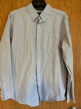 Cody James Light Blue Button-Down Dress Shirt with Subtle Dot Pattern